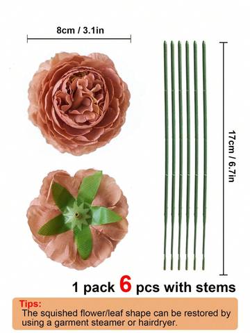 6pcs Artificial Peony Flower Heads Artificial Flowers Luxurious Weddings