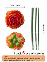 6pcs Artificial Peony Flower Heads Artificial Flowers Luxurious Weddings