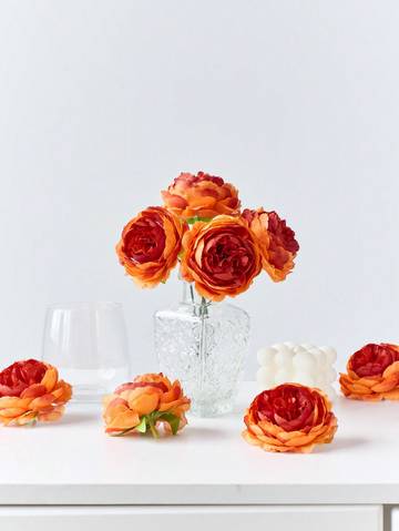6pcs Artificial Peony Flower Heads Artificial Flowers Luxurious Weddings