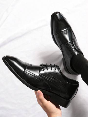 Men's Brogue Carved PU Leather Shoes Dress Shoes Luxurious Weddings