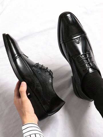Men's Brogue Carved PU Leather Shoes Dress Shoes Luxurious Weddings