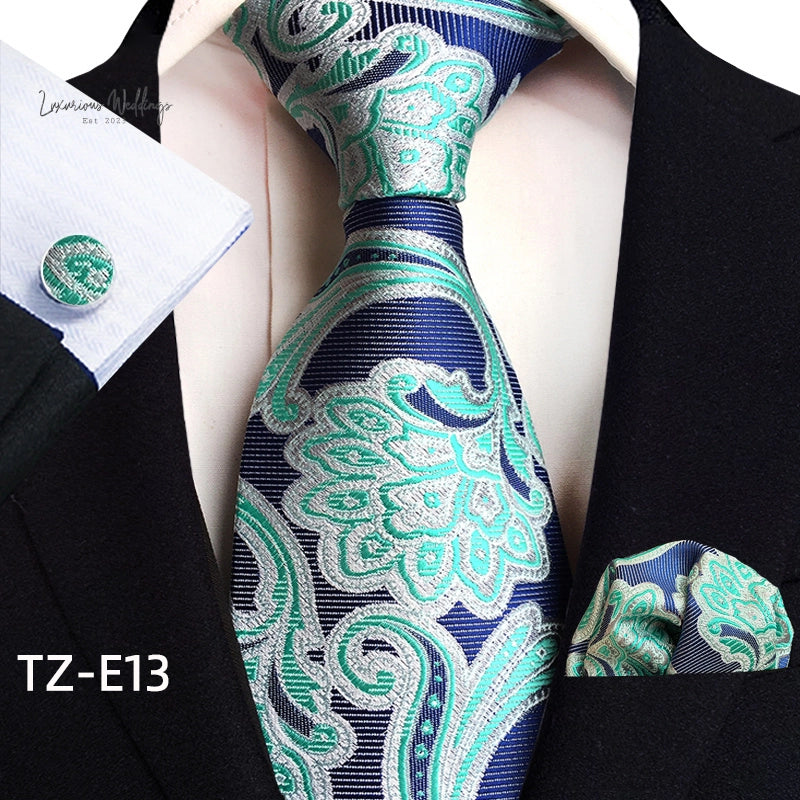 Stylish Paisley Tie & Waistband Set Necktie Luxurious Weddings