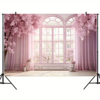 Wedding Backdrop - Pink Floral Vinyl Banner for Photos, Bridal Shower, Cake Table Photography Backdrop Luxurious Weddings