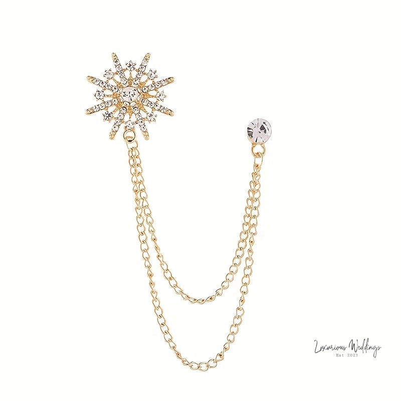 Rhinestone Suit Brooch - Elegant Alloy Accessory with Funky Design Suit Booch Luxurious Weddings