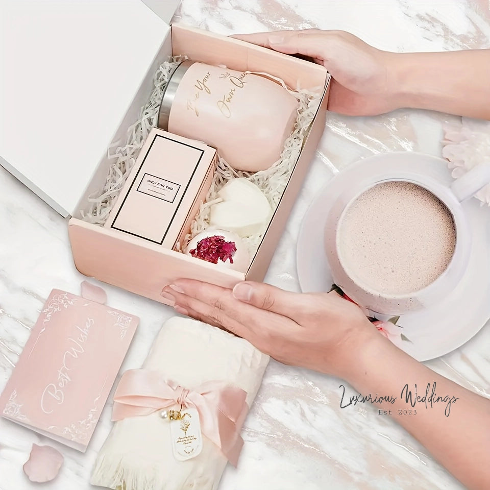 7-Piece Spa Gift Basket Set Gift Set Luxurious Weddings