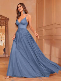 Solid Plunging Neck Sleeveless Cami Dress Bridesmaid Dresses Luxurious Weddings