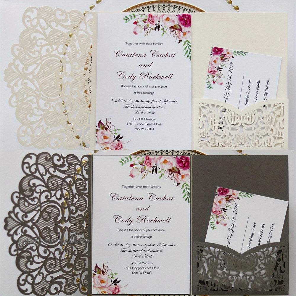 Wedding Invitation Suite with RSVP Cards - Invitations Luxurious Weddings