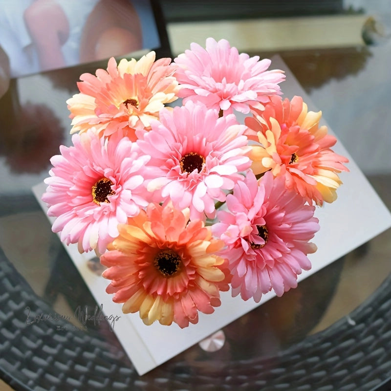 Real Touch Gerbera Artificial Flower Arrangement Artificial Gerbera Luxurious Weddings