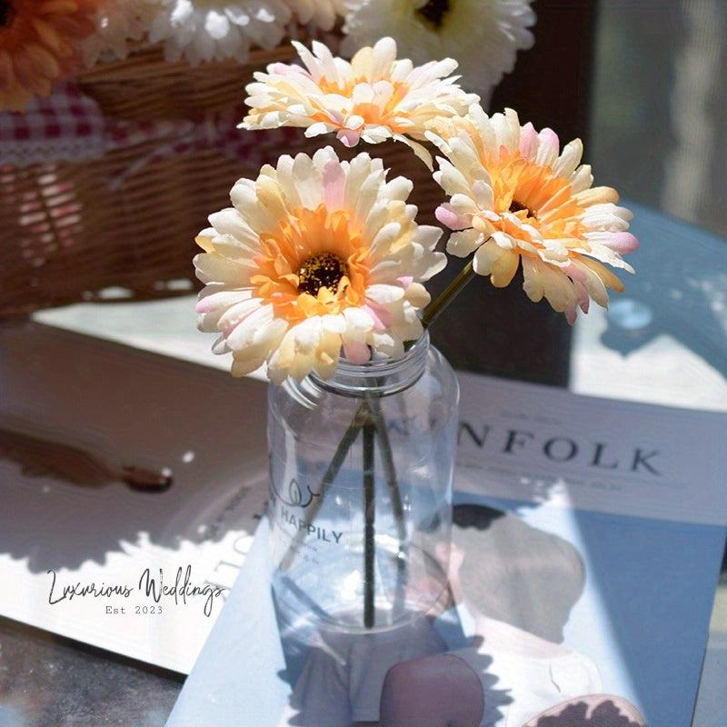 Real Touch Gerbera Artificial Flower Arrangement Artificial Gerbera Luxurious Weddings