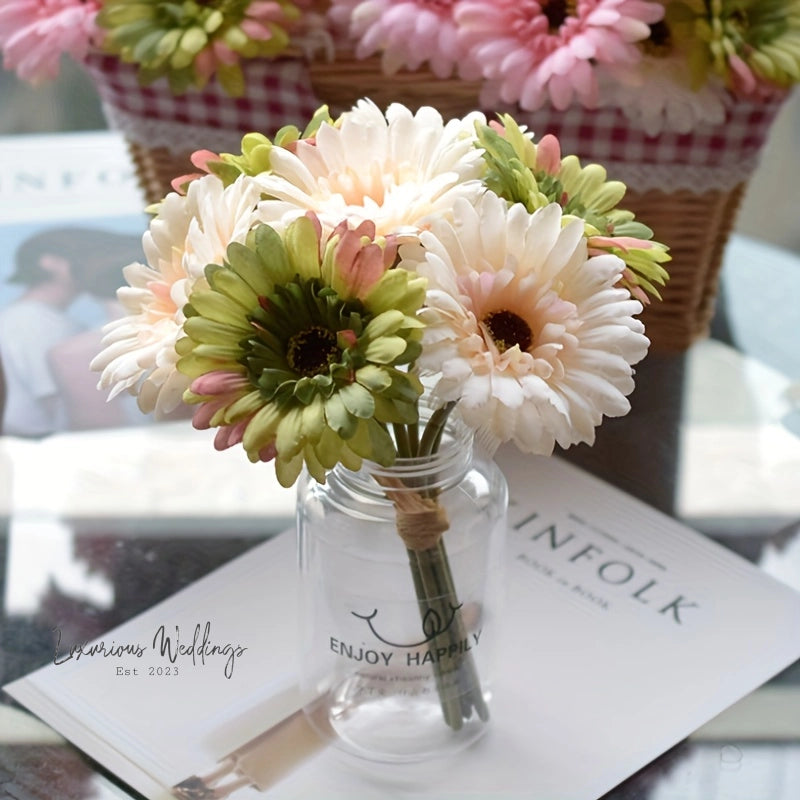 Real Touch Gerbera Artificial Flower Arrangement Artificial Gerbera Luxurious Weddings