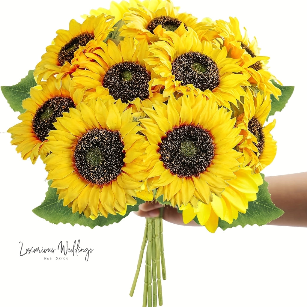 Real Touch Sunflower Bouquet Artificial Sunflowers Luxurious Weddings