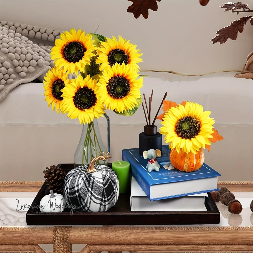 Real Touch Sunflower Bouquet Artificial Sunflowers Luxurious Weddings