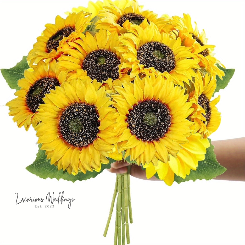 Real Touch Sunflower Bouquet Artificial Sunflowers Luxurious Weddings