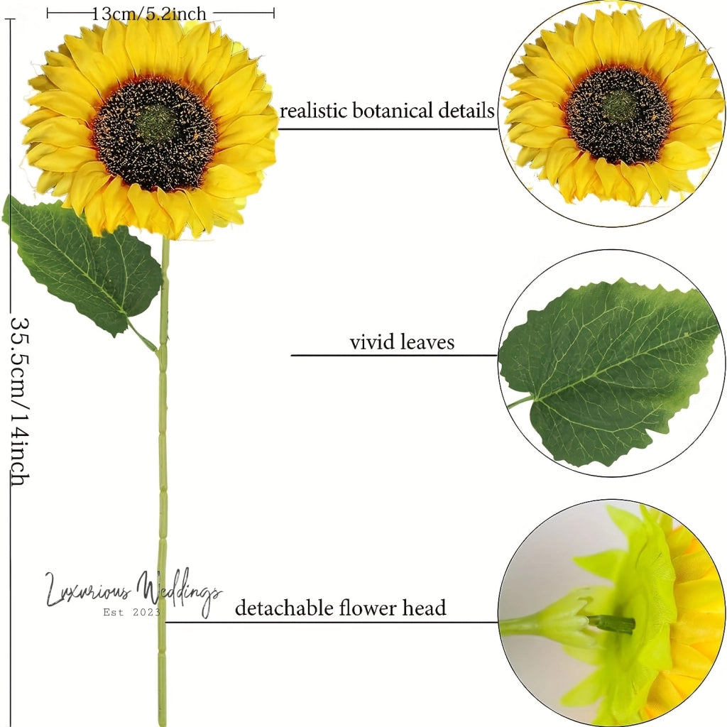 Real Touch Sunflower Bouquet Artificial Sunflowers Luxurious Weddings