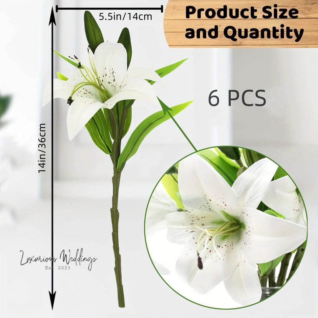 Real Touch Artificial Lily Flower Arrangement Artificial Lillies Luxurious Weddings