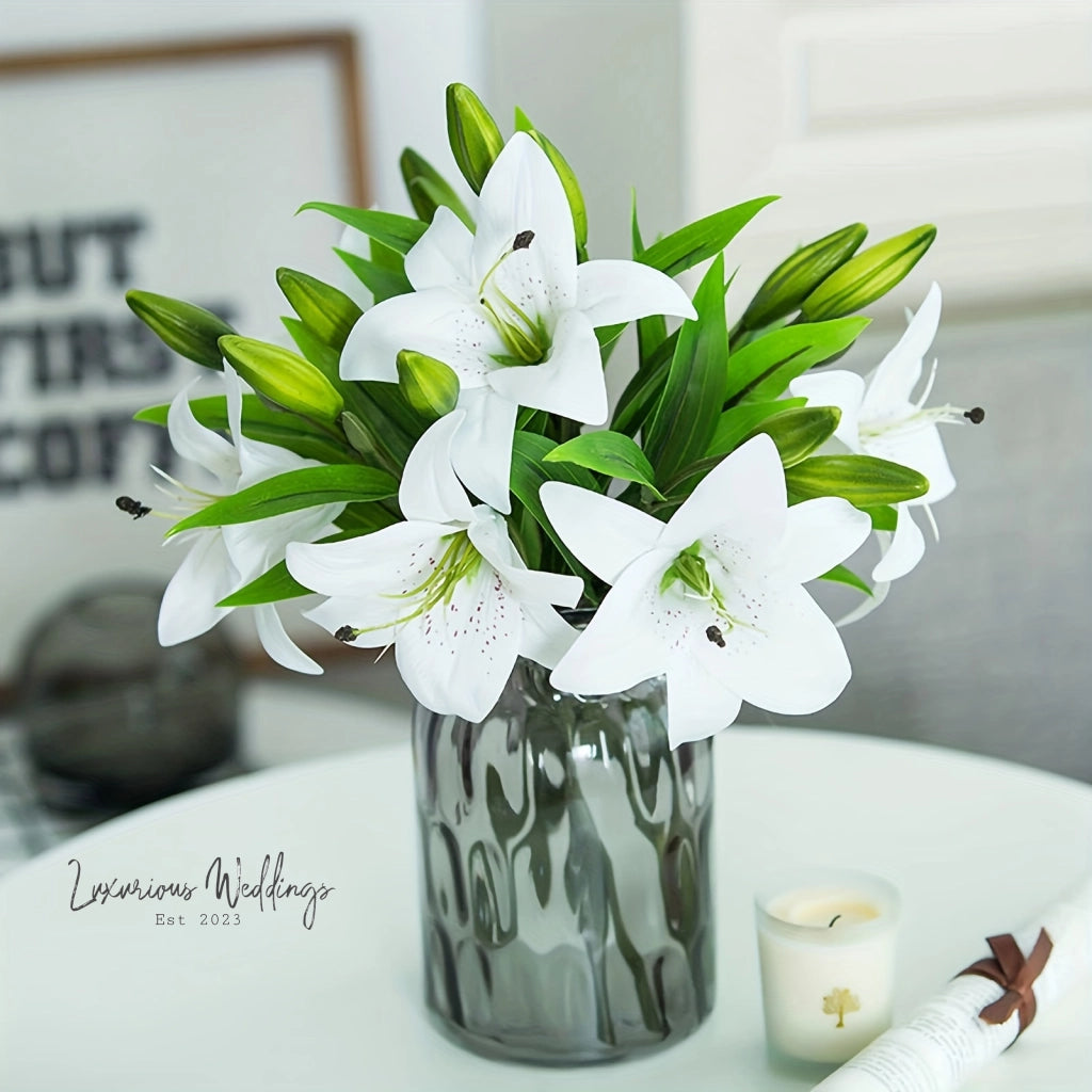 Real Touch Artificial Lily Flower Arrangement Artificial Lillies Luxurious Weddings