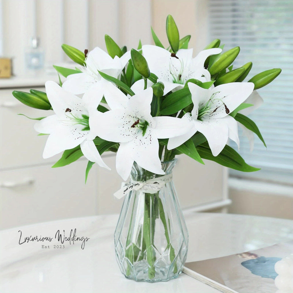 Real Touch Artificial Lily Flower Arrangement Artificial Lillies Luxurious Weddings