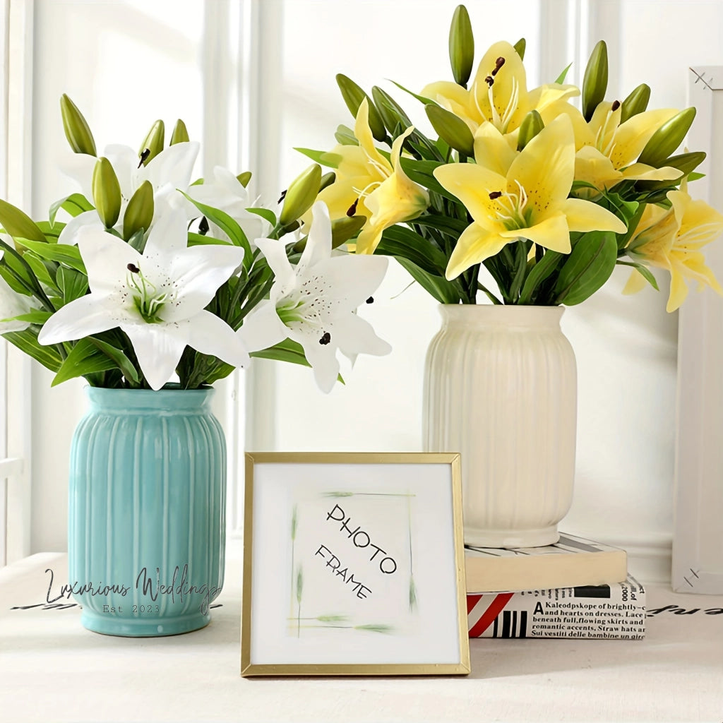Real Touch Artificial Lily Flower Arrangement Artificial Lillies Luxurious Weddings