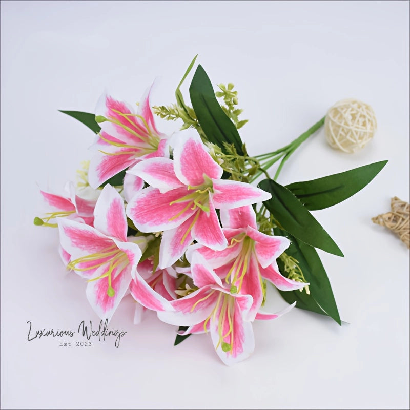 Real Touch Tiger Lily Bouquet - Perfect for Weddings Real Touch Tiger Lillies Luxurious Weddings