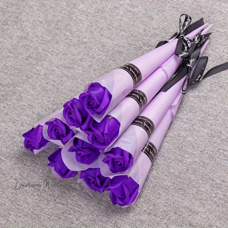 Valentine's Day Rose Artificial Flower Bouquet 10pcs Artificial Roses Luxurious Weddings