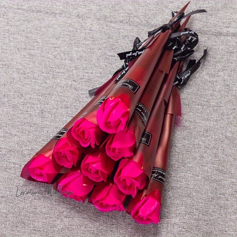 Valentine's Day Rose Artificial Flower Bouquet 10pcs Artificial Roses Luxurious Weddings