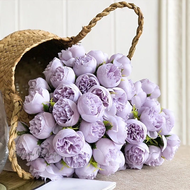 Artificial Camellia Bouquet 27pcs Artificial Camelias Luxurious Weddings