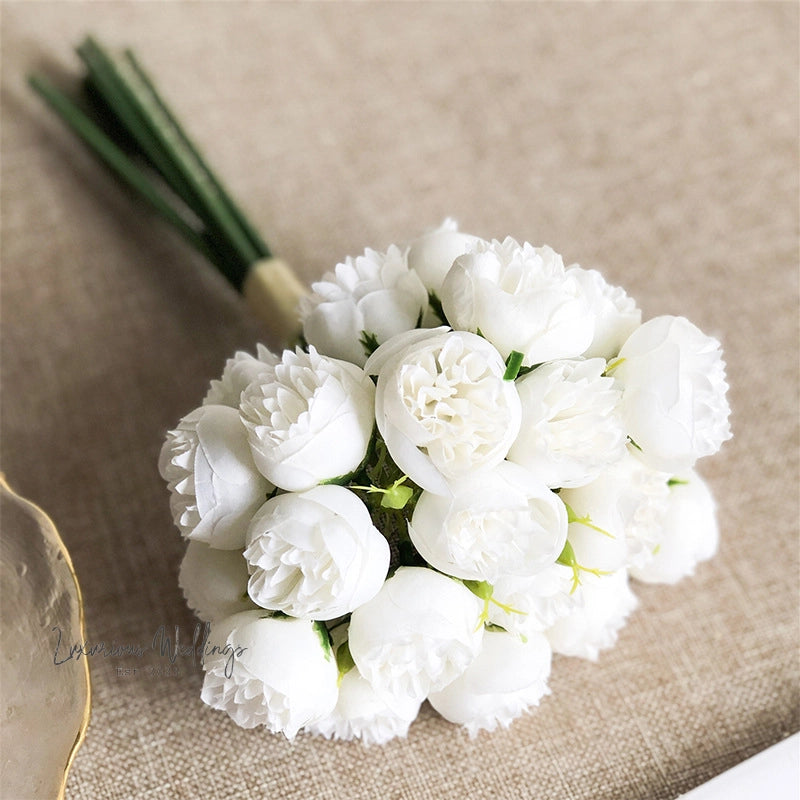 Artificial Camellia Bouquet 27pcs Artificial Camelias Luxurious Weddings