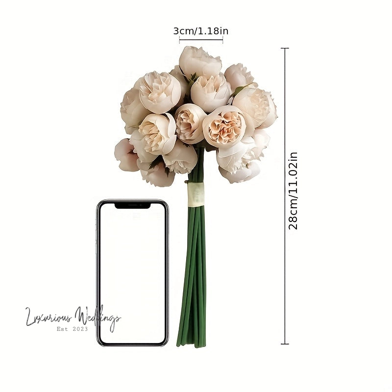 Artificial Camellia Bouquet 27pcs Artificial Camelias Luxurious Weddings