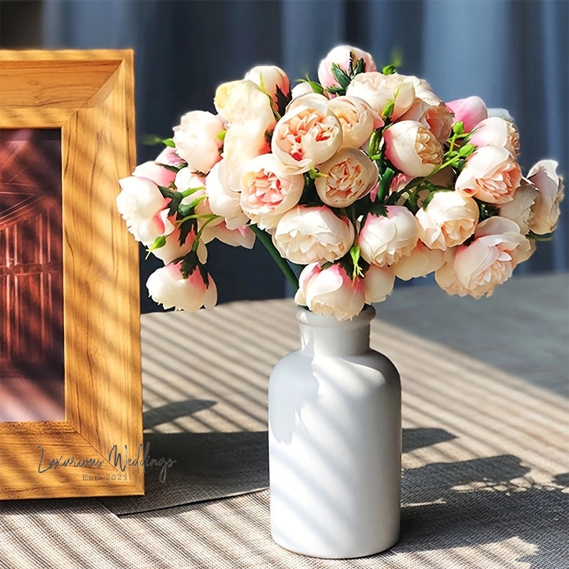 Artificial Camellia Bouquet 27pcs Artificial Camelias Luxurious Weddings