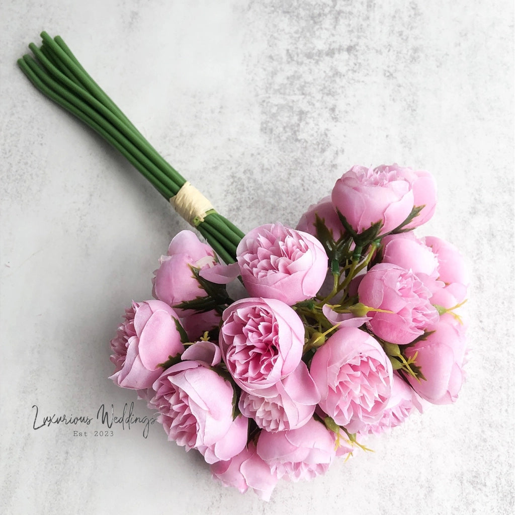 Artificial Camellia Bouquet 27pcs Artificial Camelias Luxurious Weddings