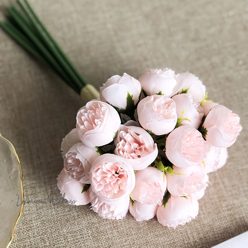 Artificial Camellia Bouquet 27pcs Artificial Camelias Luxurious Weddings