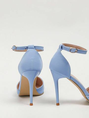 Stiletto Heeled Pumps, Point Toe Ankle Strap Pumps Women Pumps Luxurious Weddings
