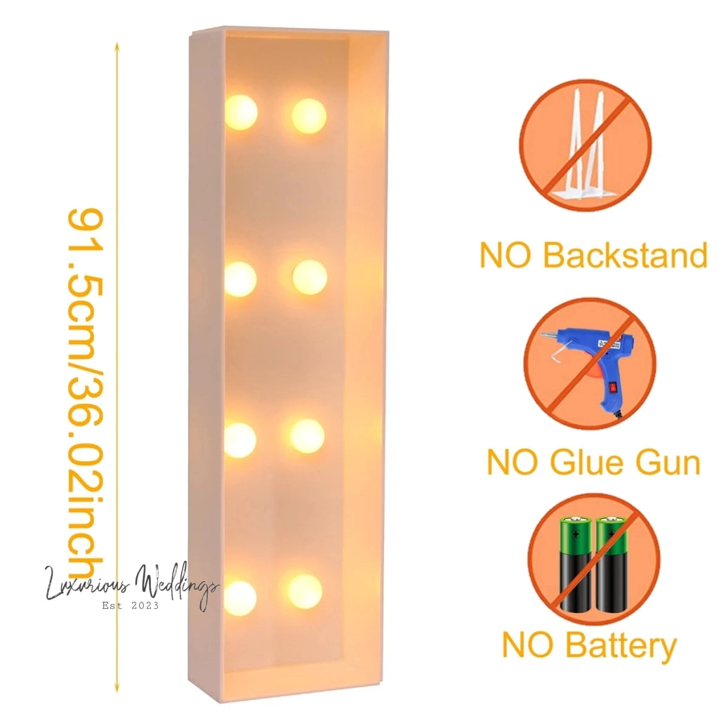 LED Light Frame Box for Events - 91.5CM Giant Size Lighting background Luxurious Weddings