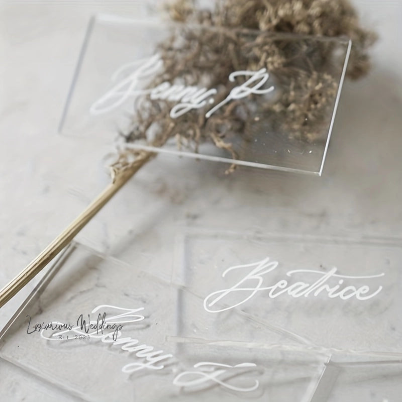 50 Acrylic Place Cards Place Cards Luxurious Weddings