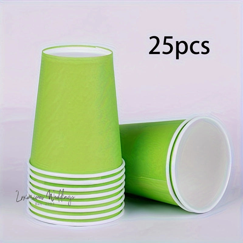 Plastic Party Cups 25pcs Green Party Cups - Perfect for Weddings, Parties, and Holidays! Plastic Disposable Cups Luxurious Weddings