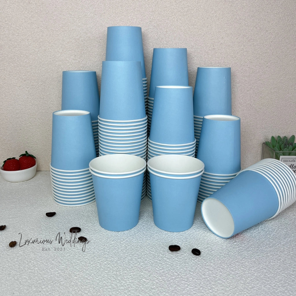 Plastic Party Cups Upgrade Your Party with 50 Blue Paper Cups Plastic Disposable Cups Luxurious Weddings