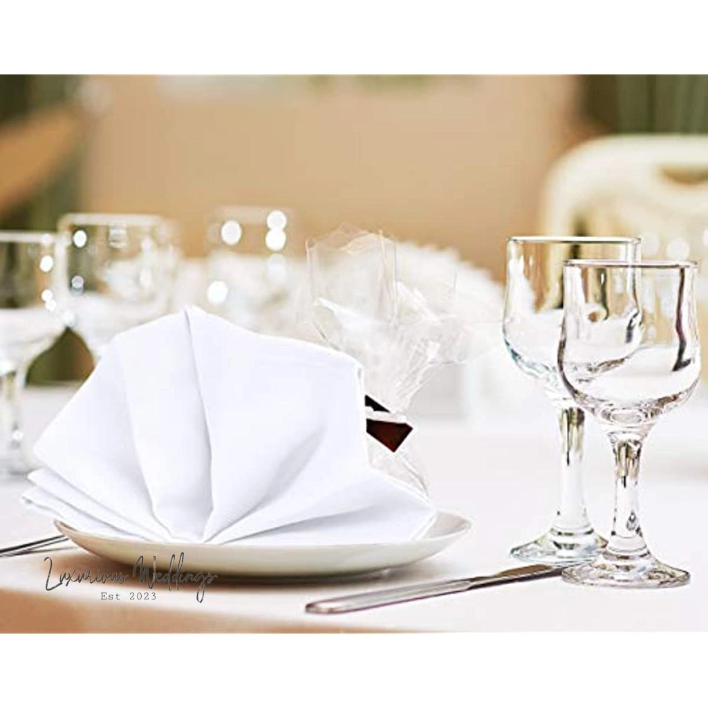 Event Napkins 12 Pack Cotton White Cloth Napkins Napkins Luxurious Weddings
