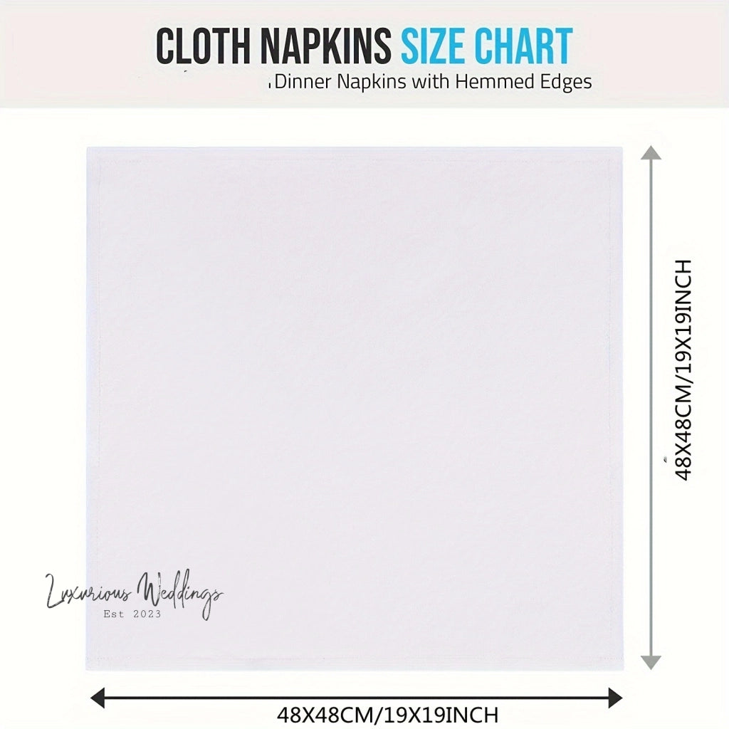 Event Napkins 12 Pack Cotton White Cloth Napkins Napkins Luxurious Weddings