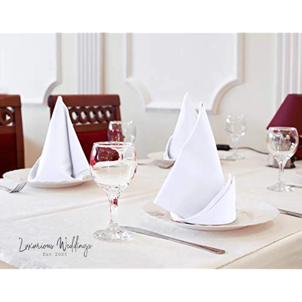 Event Napkins 12 Pack Cotton White Cloth Napkins Napkins Luxurious Weddings