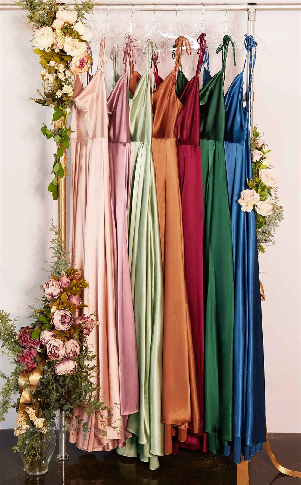 Satin Maxi Dress with Sage Green Cowl Neck Maxi Dress Luxurious Weddings