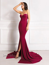 Sexy Strapless Black Maxi Dress - Red Women's Evening Gown Formal dress Luxurious Weddings
