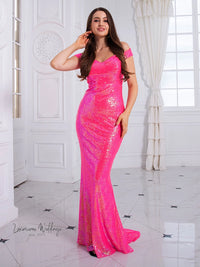 Sparkling Pink Sequin Party Dress Party Dress Luxurious Weddings
