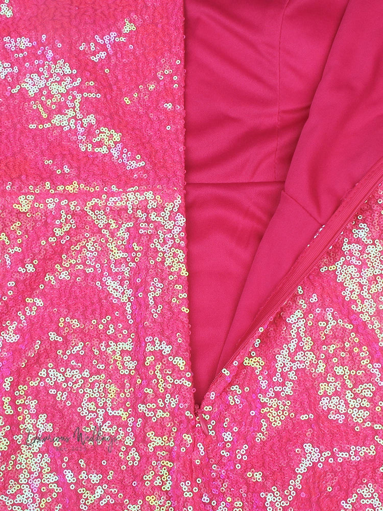 Sparkling Pink Sequin Party Dress Party Dress Luxurious Weddings