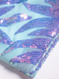 Blue Green One Shoulder Sequin Party Dress Sequin Dress Luxurious Weddings