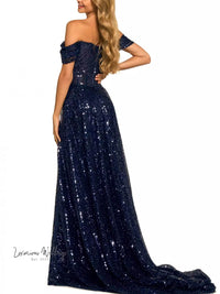 Dazzling Off Shoulder Sequin Party Dress Sequin Dress Luxurious Weddings