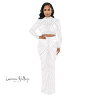 Sexy Rhinestone Mesh Maxi Party Dress Maxi Dress Luxurious Weddings