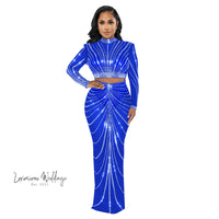 Sexy Rhinestone Mesh Maxi Party Dress Maxi Dress Luxurious Weddings