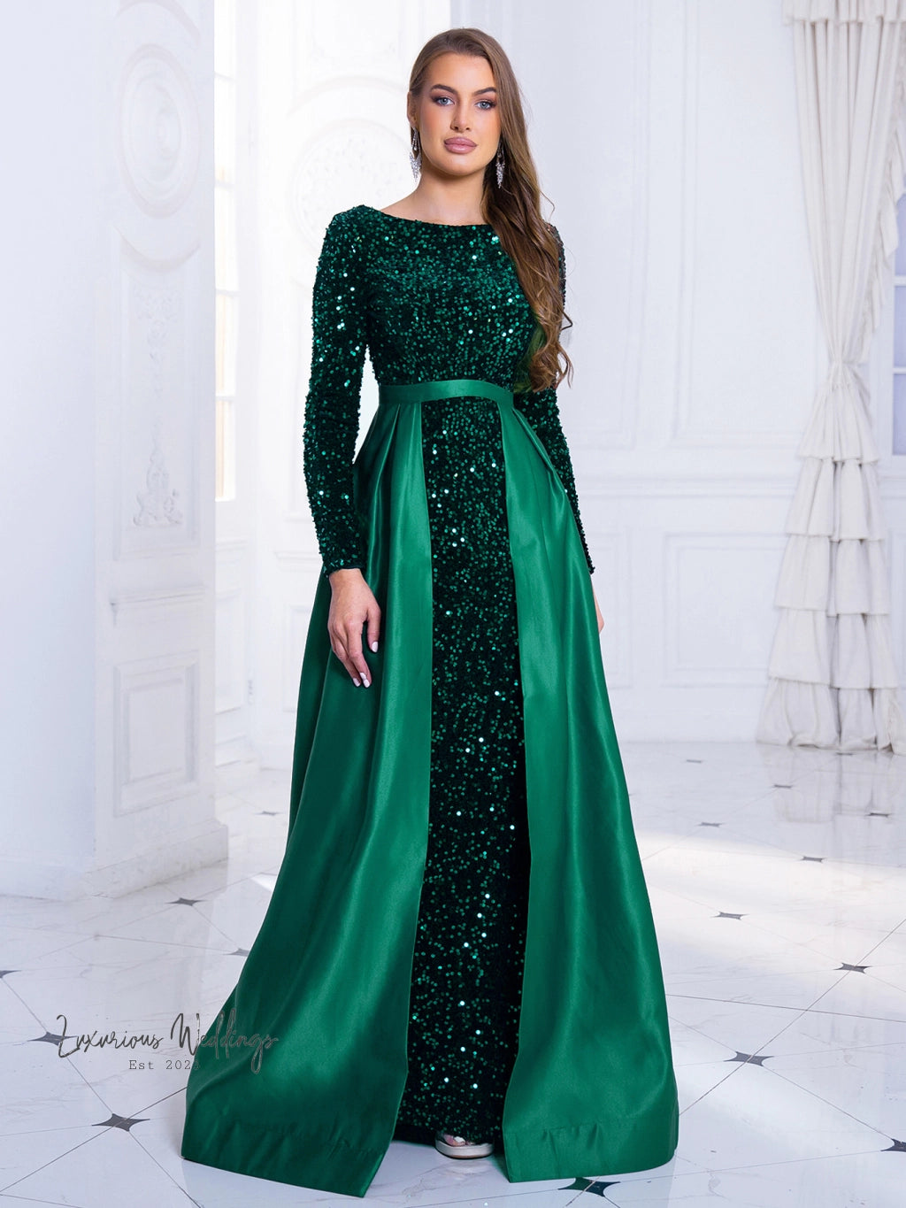 Red Sequin Party Dress with Detachable Skirt Sequin Dress Luxurious Weddings