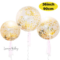 Jumbo Gold Confetti Balloons - 36 Inch Large Balloons Luxurious Weddings