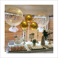Jumbo Gold Confetti Balloons - 36 Inch Large Balloons Luxurious Weddings